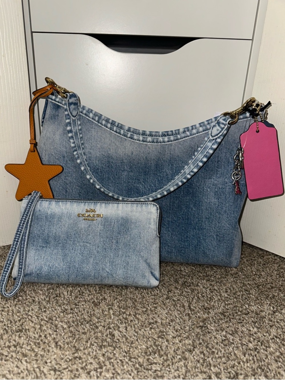 Coach Loved Denim Large Wristlet - Picture 7 of 7
